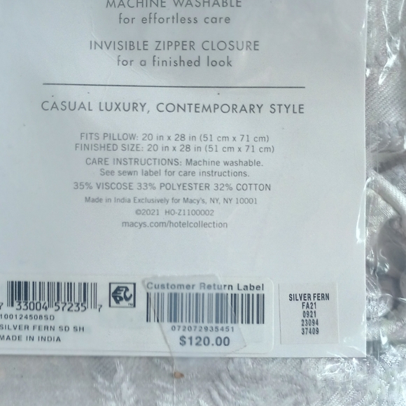 Hotel collection standard pillow sham and Euro sham - Picture 3 of 4